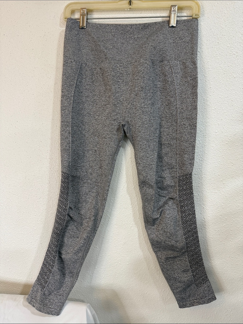 Fabletics Gray Seam-Panel Leggings with Textured Side Panels